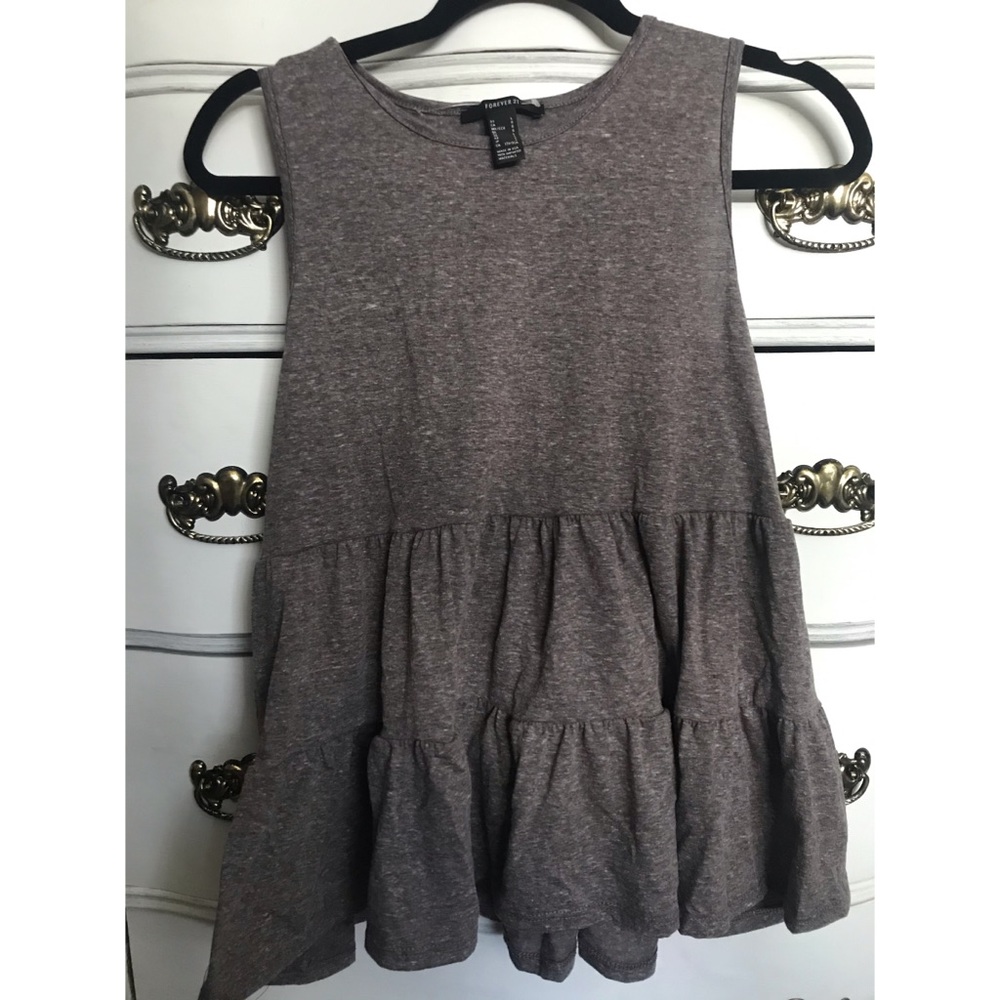 Grey flounce tank top